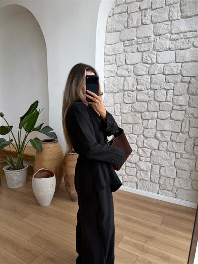 Cameron Tensel Kumaş Siyah Takım