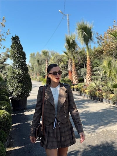 Carol Ekose Desen Ceket 
