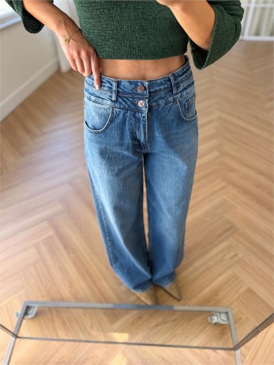 Çift Düğmeli Jean 