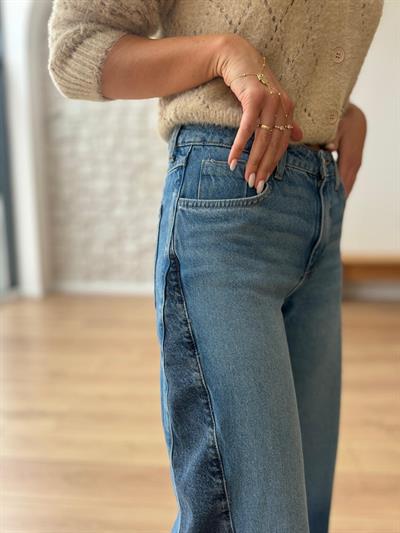 Çift Renkli Jean Pantolon