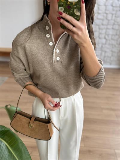 Çift Yakalı Vizon Kazak