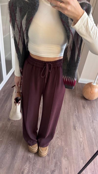 Çimalı Bordo Eşofman-Pantolon