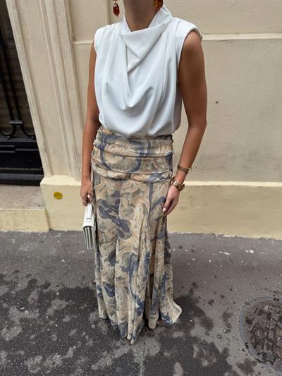 Degaje Yaka Ekru Bluz