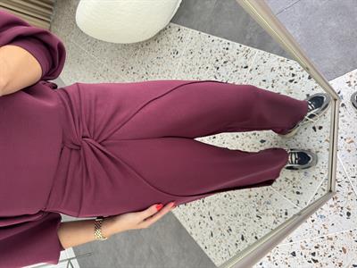 Düğüm Detaylı Modal Bordo Eşofman Altı