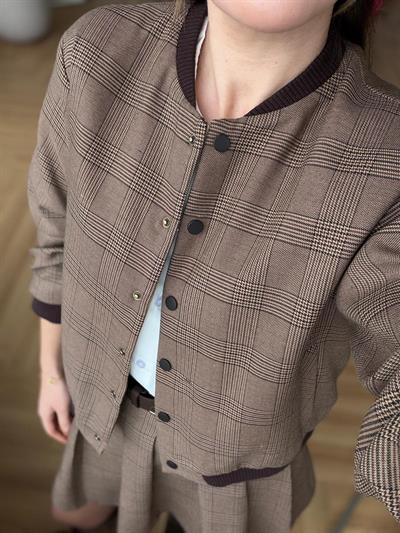 Ekose Desen Bomber Ceket