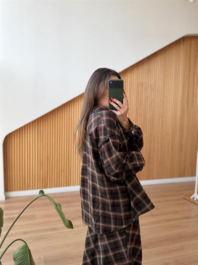 Ekose Desenli Eskitme Gömlek