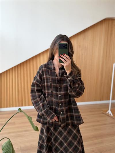 Ekose Desenli Eskitme Gömlek