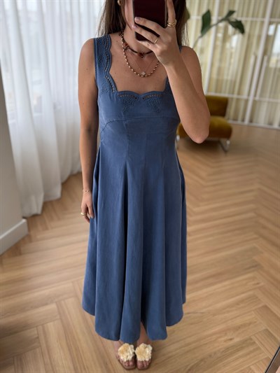 Elanor İndigo Tencel Elbise