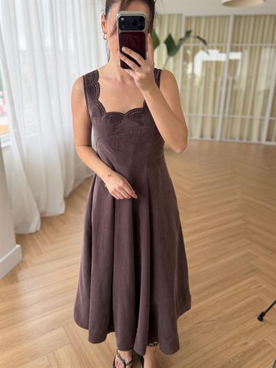 Elanor Kahverengi Tencel Elbise