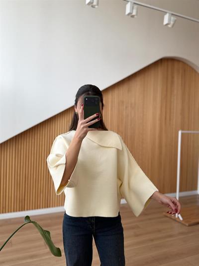 Elanor Krem Rengi Çelik Triko