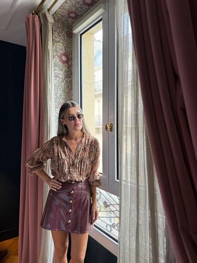 Elya Gipe Detaylı Floral Desen Gömlek