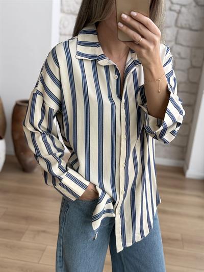 Esq Mavi Çizgili Gömlek