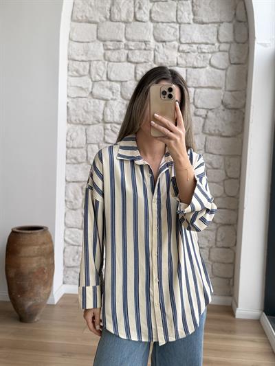 Esq Mavi Çizgili Gömlek