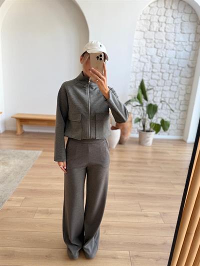 Fermuarlı Antrasit Sweat 