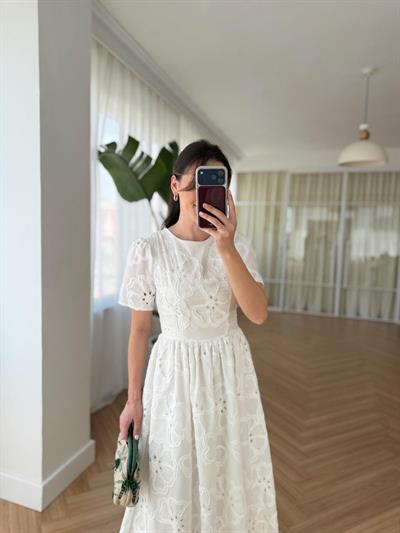 Fiona Beyaz Elbise