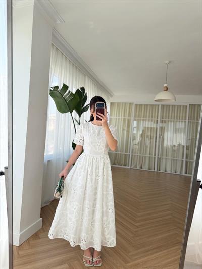 Fiona Beyaz Elbise