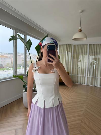 Flora Beyaz Büstiyer