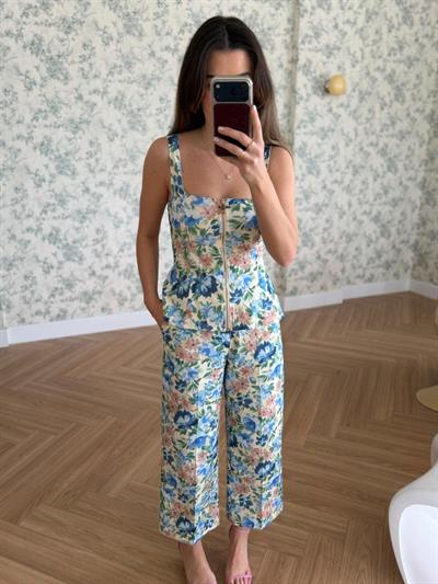 Floral Desen Pantolon