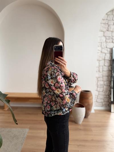 Floral Desen Şifon Bluz