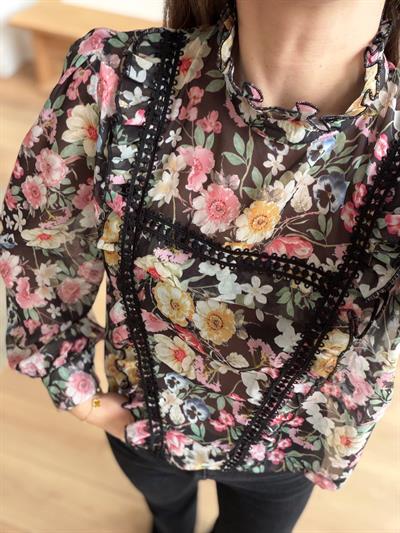 Floral Desen Şifon Bluz