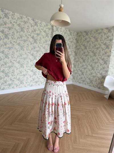 Flori Güpür Detaylı Etek