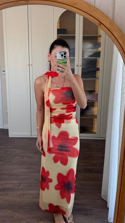 Gelincik Desen Tül Takım