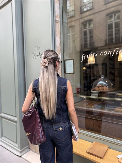 Gold Düğme Detaylı Denim Takım