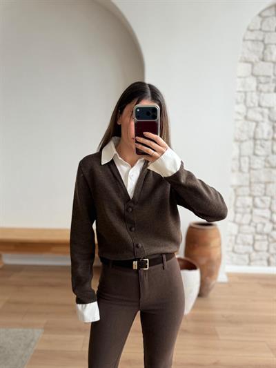 Gömlek Yaka Düğmeli Kazak