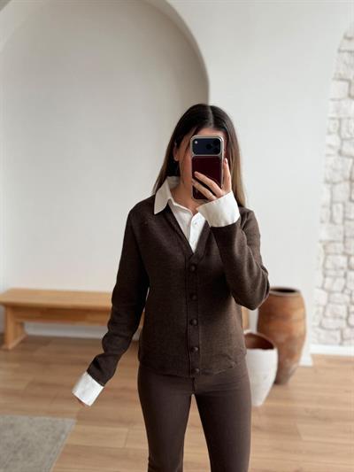 Gömlek Yaka Düğmeli Kazak