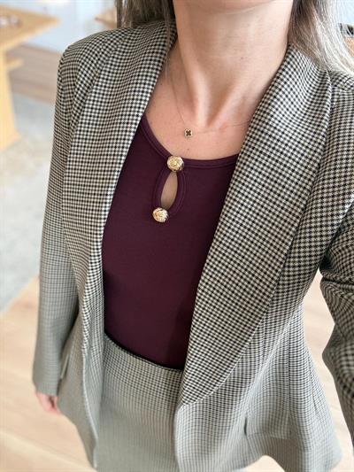 Haki Pötikare Etek-Ceket Takım