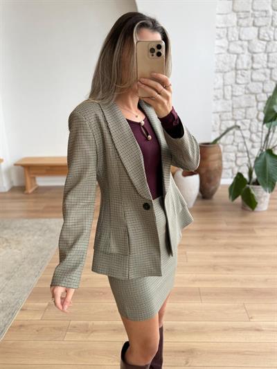 Haki Pötikare Etek-Ceket Takım