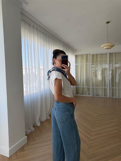 Haki Süet Kemerli Tensel Jean