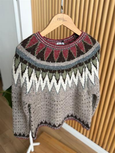 İskandinav Desen Vizon Kazak