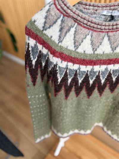 İskandinav Desen Yeşil Kazak