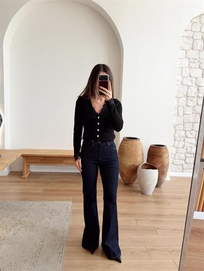 İspanyol Paça Lacivert Jean