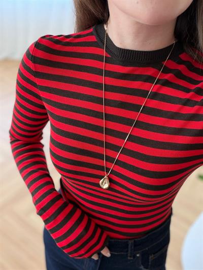 Kahverengi Çizgili Kırmızı Body