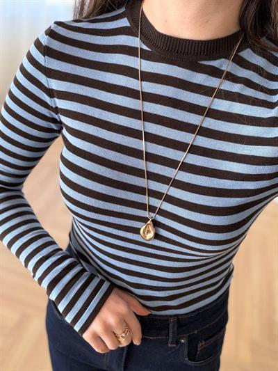 Kahverengi Çizgili Mavi Body