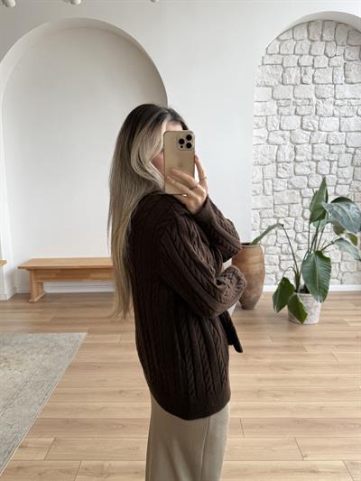 Kahverengi Tasarım Hırka