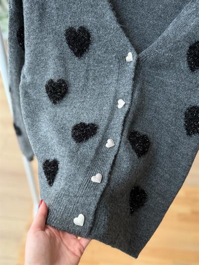 Kalpli Punch İşlemeli Anrasit Hırka