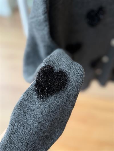 Kalpli Punch İşlemeli Anrasit Hırka