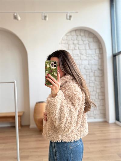 Kancalı Taş Rengi Teddy Mont 