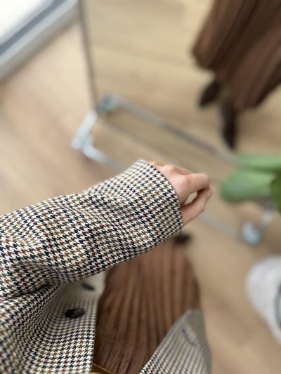 Kazayağı Desenli Blazer Ceket