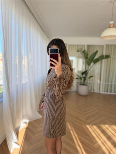 Kazayağı Desenli Ceketli Takım