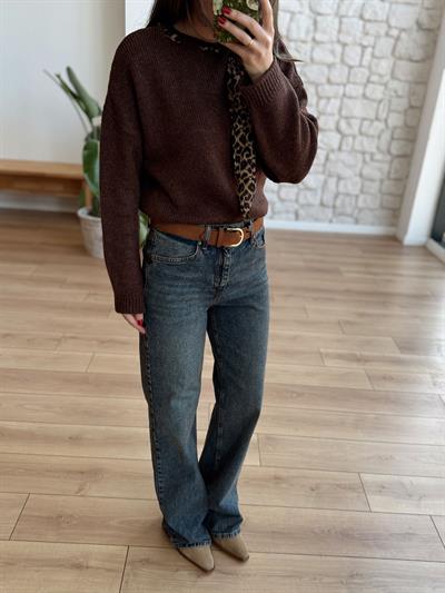 Kemerli Eskitme Jean