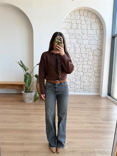 Kemerli Eskitme Jean