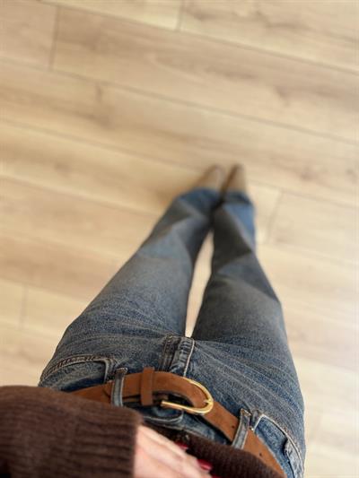 Kemerli Eskitme Jean