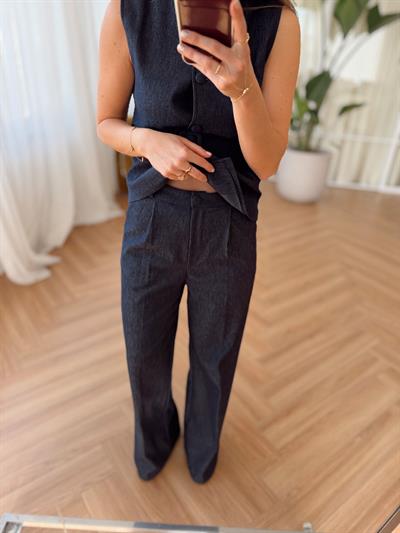 Kemerli Tensel Denim Alt-Üst Takım