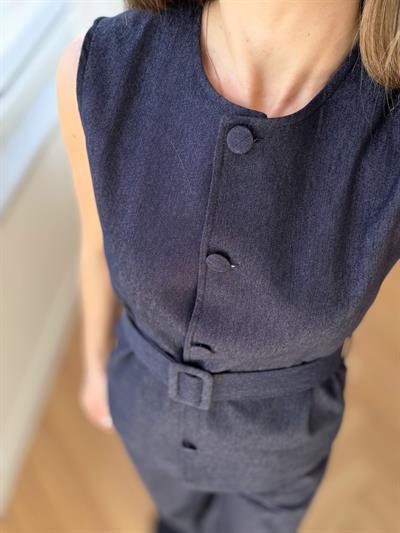 Kemerli Tensel Denim Alt-Üst Takım