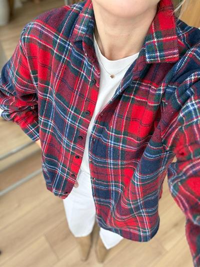 Kırmızı-Lacivert Oduncu Gömlek