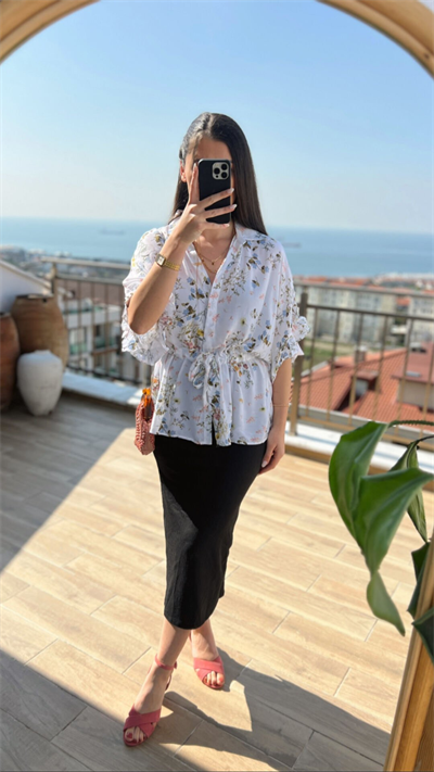 Krinkıl Kumaş Siyah Etek